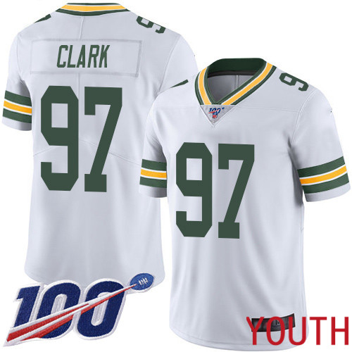 Green Bay Packers Limited White Youth #97 Clark Kenny Road Jersey Nike NFL 100th Season Vapor Untouchable